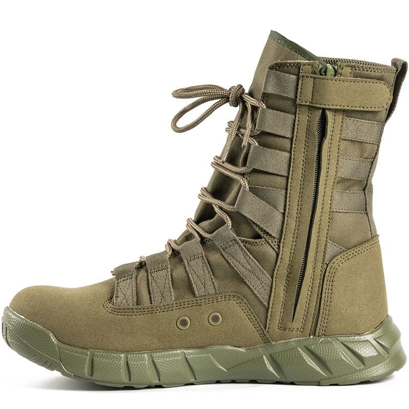 Ultralight Zipper Mountaineering Hiking Boots Mens Field Training Desert Military Tactical Combat Boots High Top Work Army Boots himalipasal