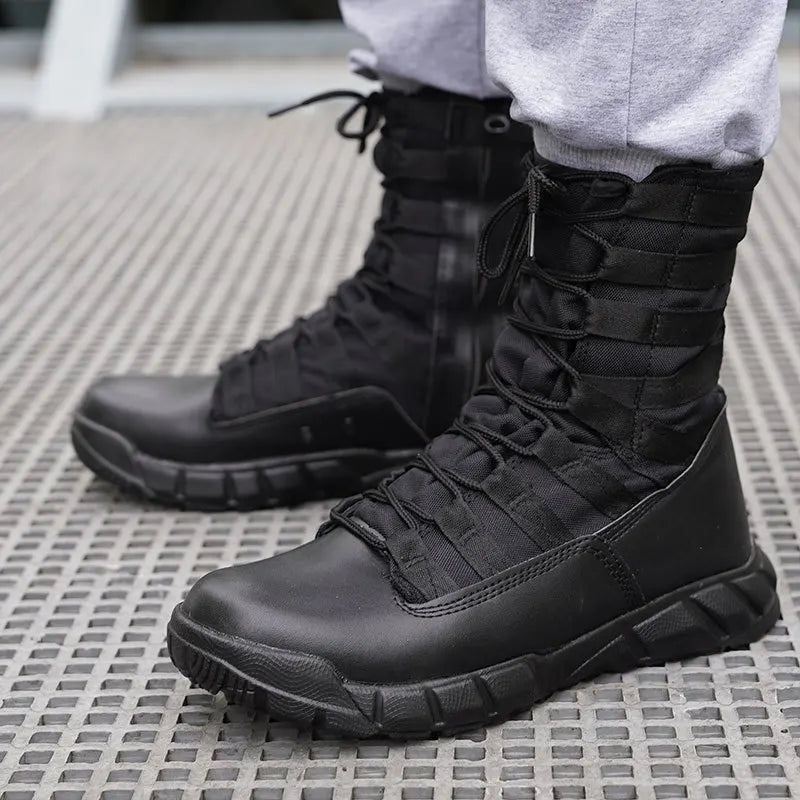 Ultralight Zipper Mountaineering Hiking Boots Mens Field Training Desert Military Tactical Combat Boots High Top Work Army Boots himalipasal