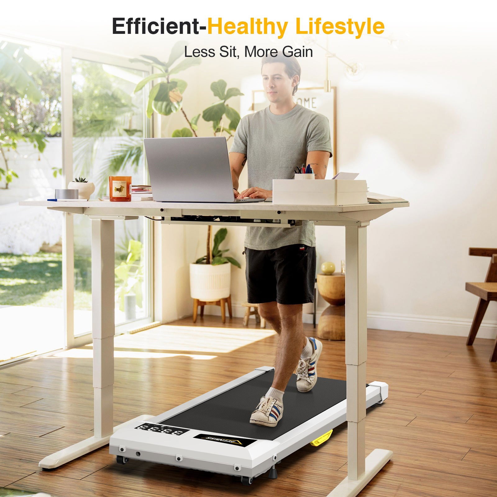 Under Desk Treadmill with Incline, Walking Pad for Home/Office, Portable Walking Treadmill 2.5HP, Walking Jogging Machine with 265 lbs Weight Capacity App Remote Control LED Display himalipasal