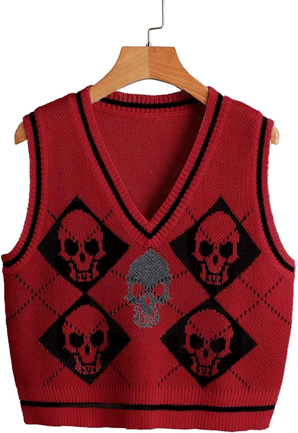 Vest Vest Coat Autumn Winter Women Clothing Outerwear Knitted Halloween Sweater V-neck himalipasal