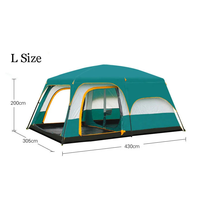 WOQI two room extra large outdoor camping tents 6-10 persons waterproof outdoor family luxury family tent himalipasal