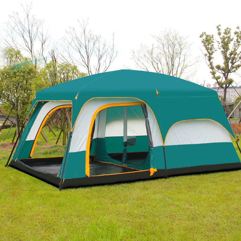 WOQI two room extra large outdoor camping tents 6-10 persons waterproof outdoor family luxury family tent himalipasal