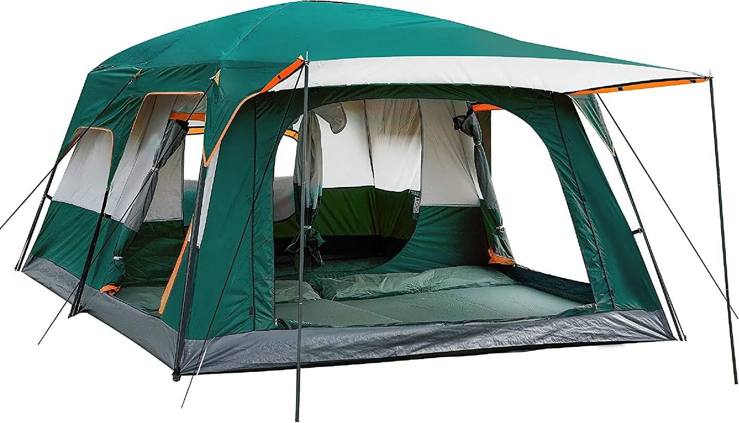 WOQI two room extra large outdoor camping tents 6-10 persons waterproof outdoor family luxury family tent himalipasal