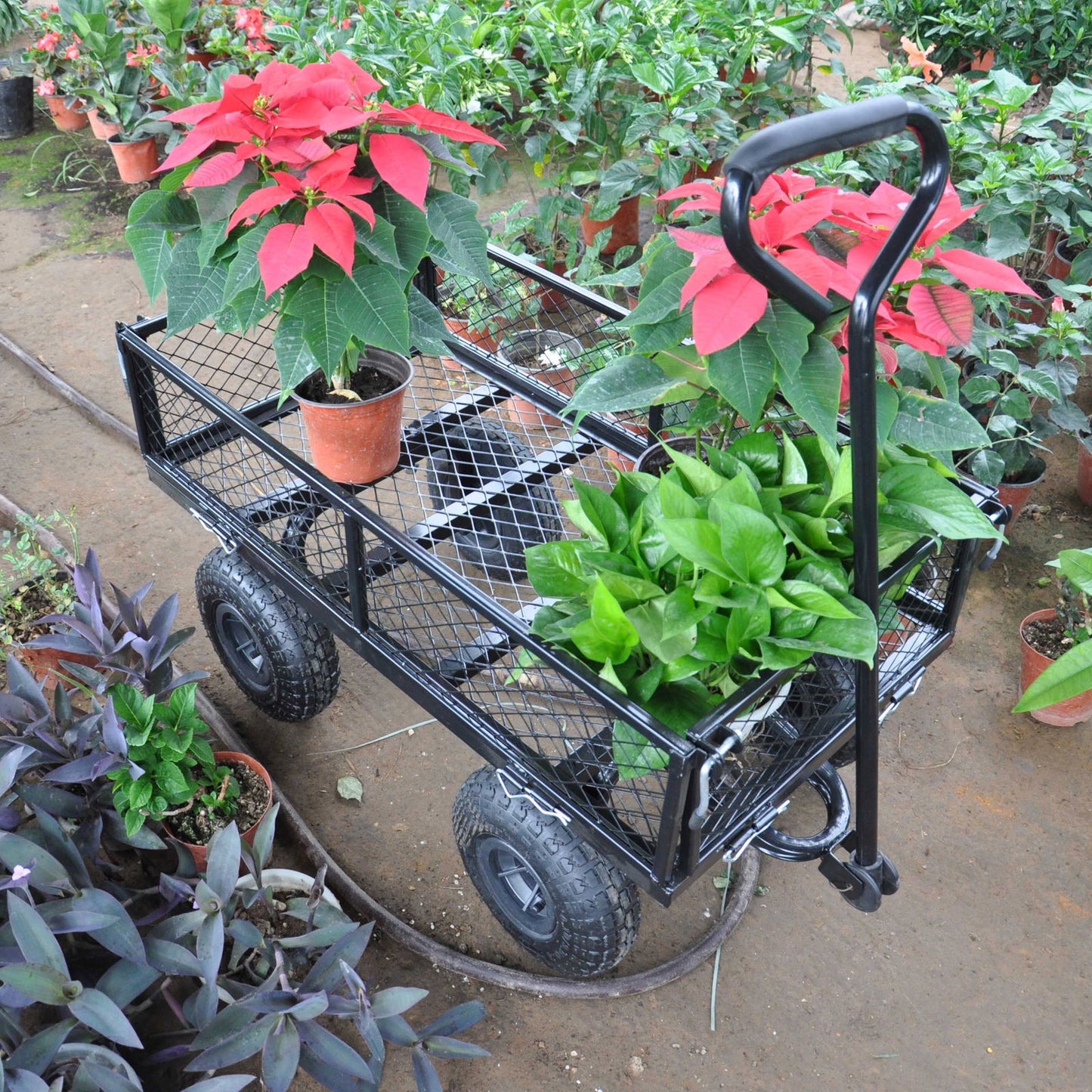 Wagon Cart Garden cart trucks make it easier to transport firewood TC1840BKG himalipasal