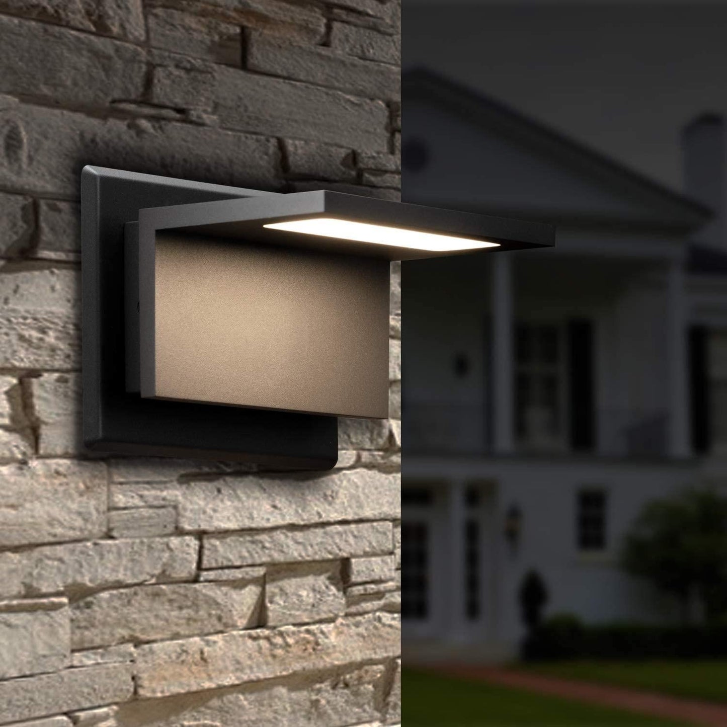 Wall Light Outdoor LED Wall Mount Lamp IP54 Waterproof 10W 680Lm 3000K-No Sensor himalipasal