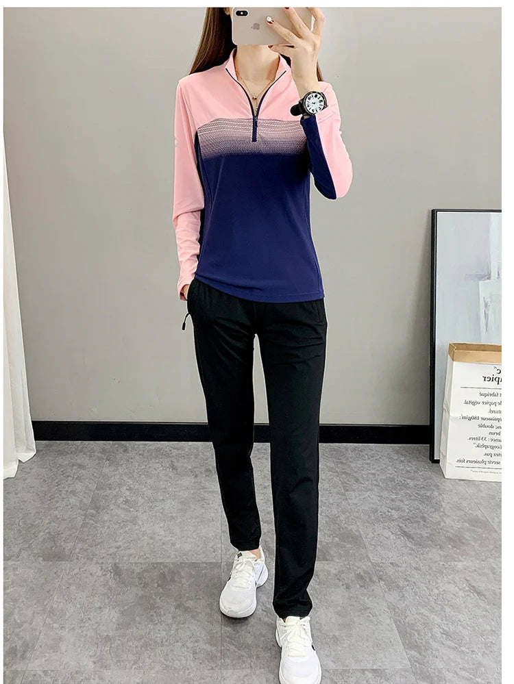 Women Play High Speed T-shirt Collar are Fast Drying Sport Long-sleeved Ice Run Clothing Breathable Mountaineering Wear Abso himalipasal