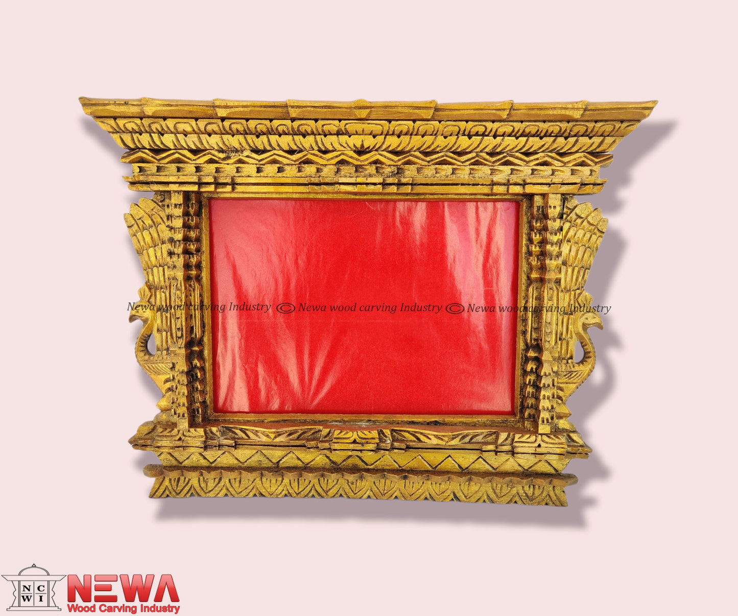 Wooden Golden Side Peacock Carved Frame himalipasal