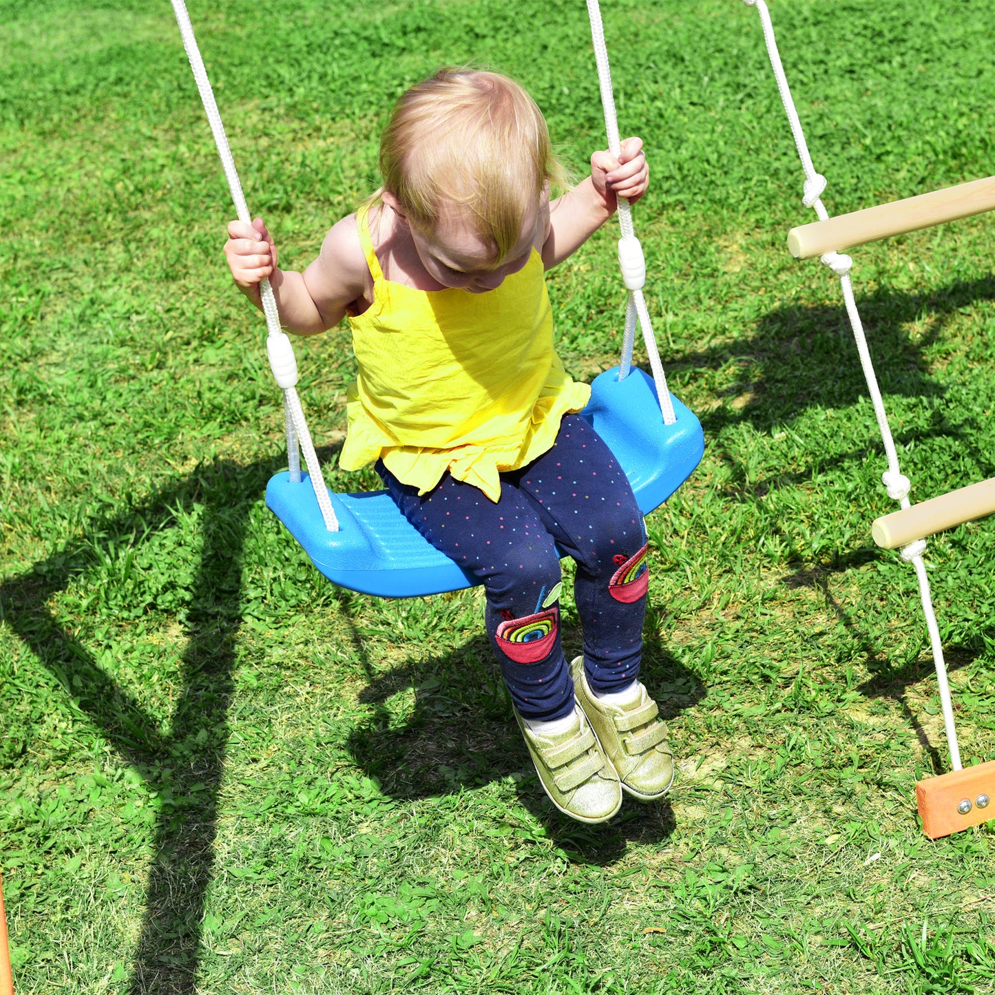 Wooden Swing Set with Slide, Outdoor Playset Backyard Activity Playground Climb Swing Outdoor Play Structure for Toddlers, Ready to Assemble Wooden Swing-N-Slide Set Kids Climbers himalipasal