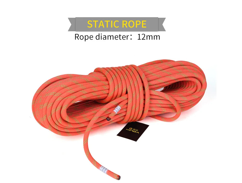 XINDA 12mm Rock Climbing Rope 12mm Static Rope diameter High Strength Lanyard Safety Climb Camping Equipment Survival himalipasal