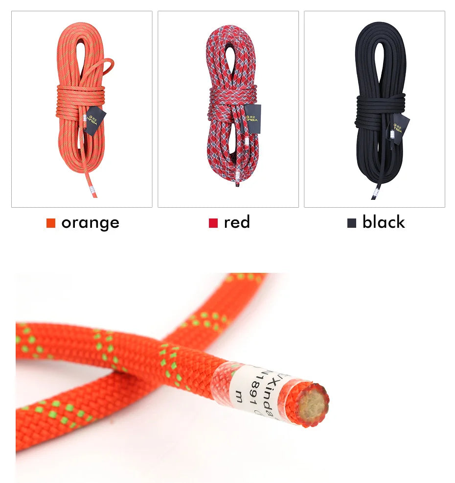 XINDA 12mm Rock Climbing Rope 12mm Static Rope diameter High Strength Lanyard Safety Climb Camping Equipment Survival himalipasal