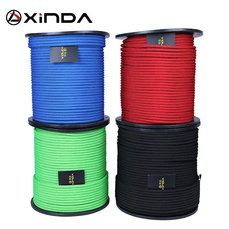 XINDA 8mm Diameter Professional Rock Climbing Rope Outdoor Hiking Corda High Strength Statics Safety Rope Fire Rescue Parachute himalipasal