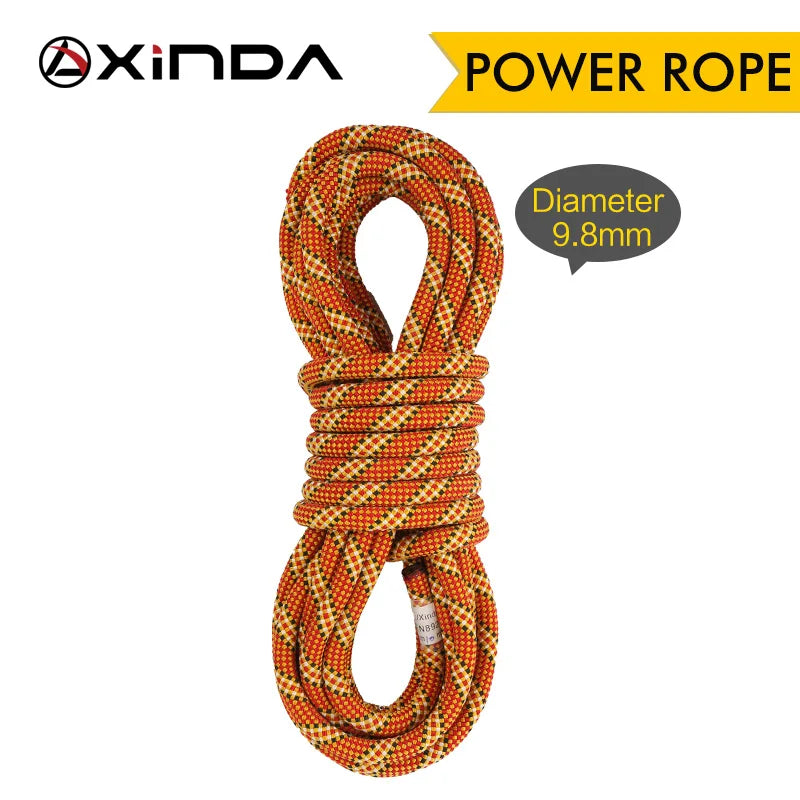 XINDA 9.8mm 10.5mm Diameter Rock Climbing Dynamic Rope Outdoor Hiking Power Rope High strength Cord Lanyard Safety Rope Survival himalipasal