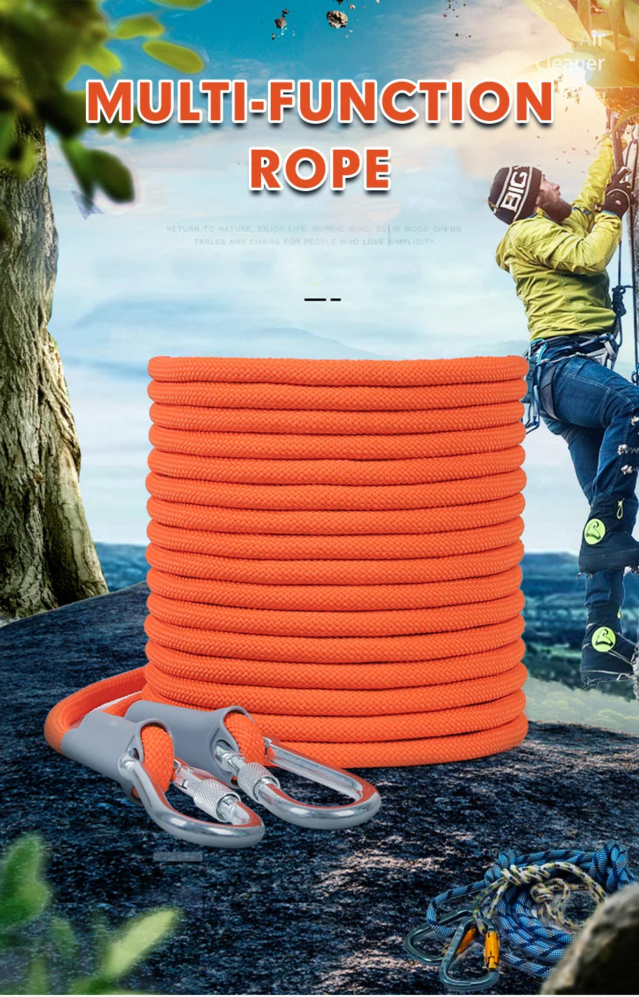 XINDA Outdoor Rope Trekking Hiking Accessories Floating Rope Climbing 10mm Diameter High Strength Cord Safety Rope himalipasal