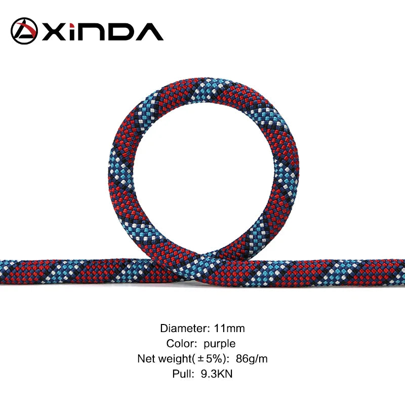 XINDA Rock Climbing Dynamic Rope Outdoor Hiking 11mm Diameter Power Rope High strength Cord Lanyard Safety Rope Survival Tool himalipasal