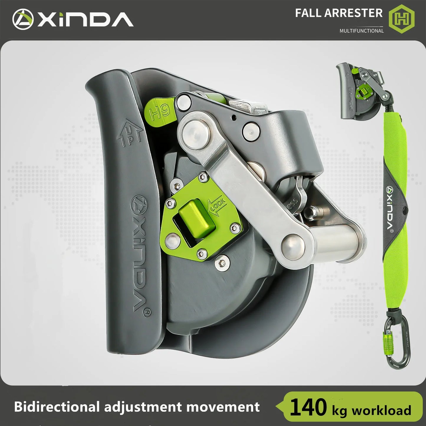 Xinda Fall Arrester Device Rock Climbing High-Altitude Operation Speed Descent Anti Fall Protector Rope Buffer Bag himalipasal