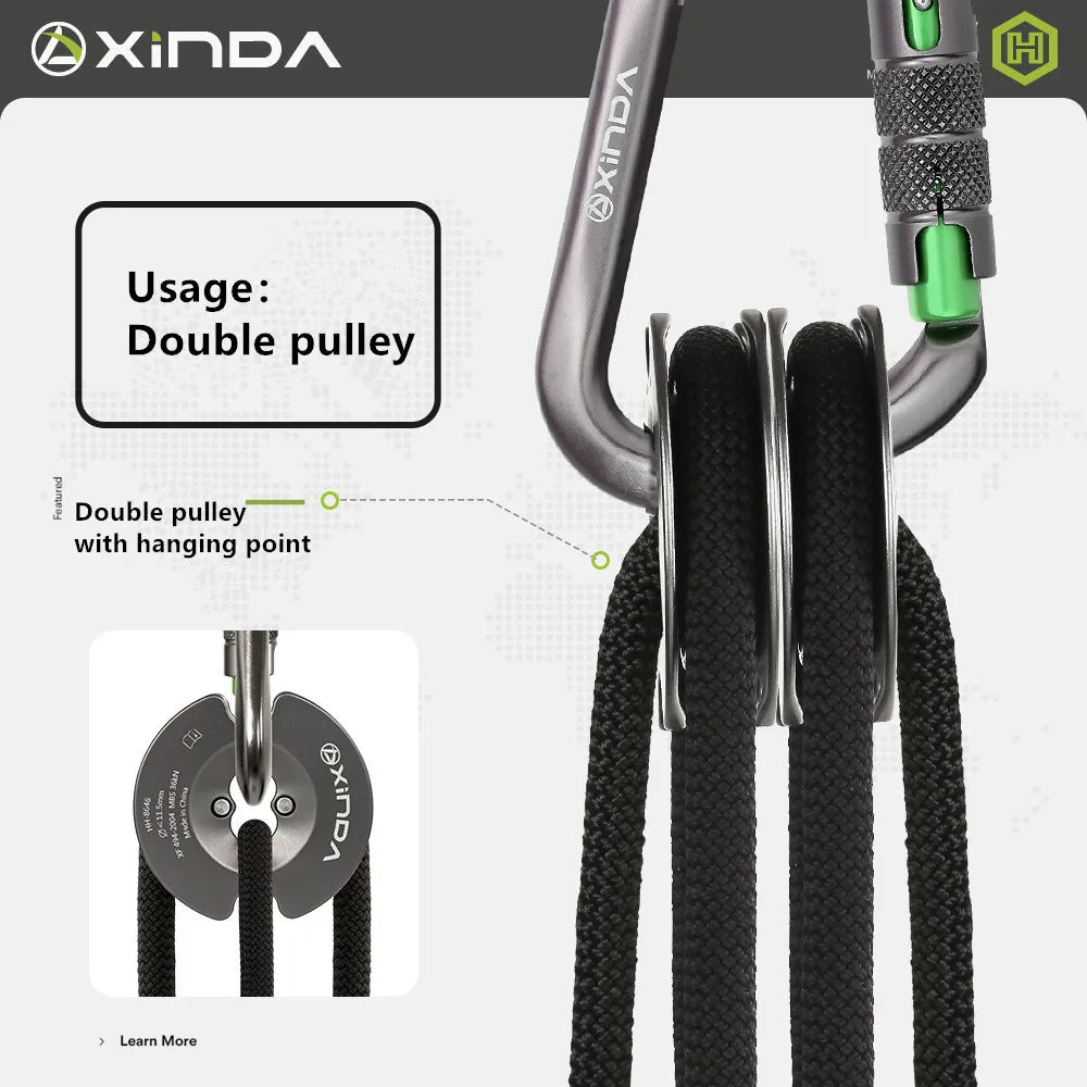 Xinda Outdoor Rock Climbing Bidirectional Pulley Highly Efficient Lifting Pulley himalipasal