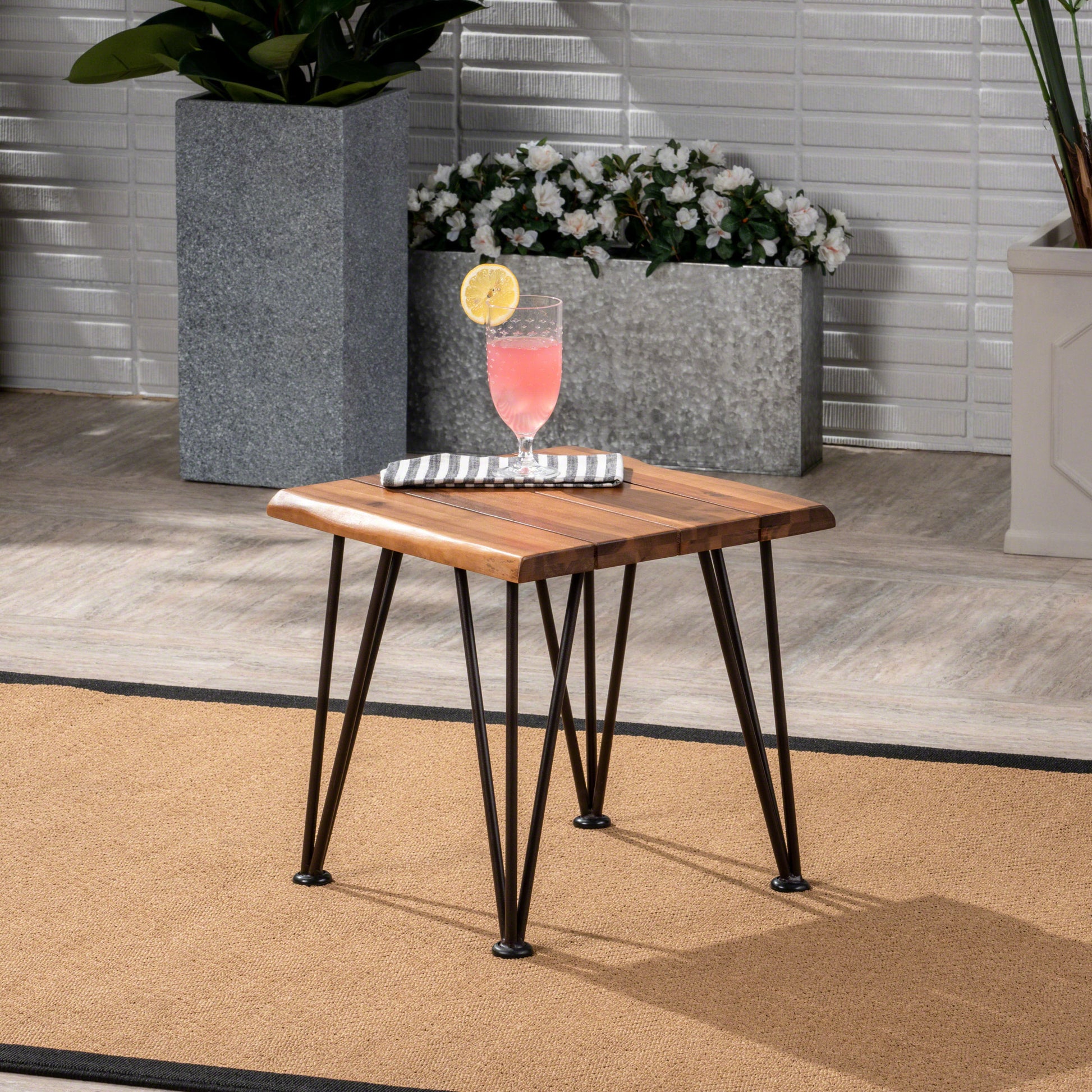 ZION INDUSTRIAL WOOD AND METAL ACCENT TABLE himalipasal