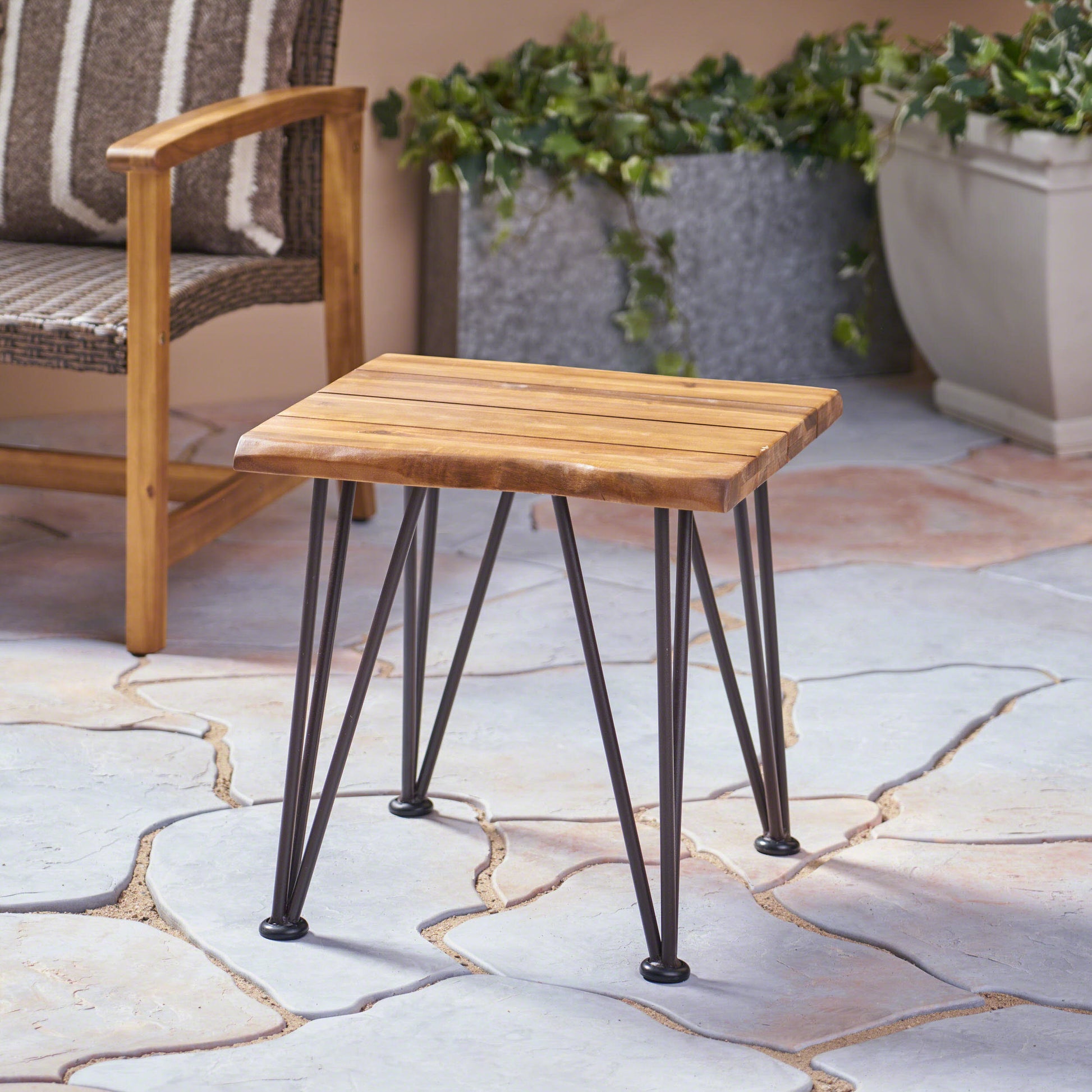 ZION INDUSTRIAL WOOD AND METAL ACCENT TABLE himalipasal