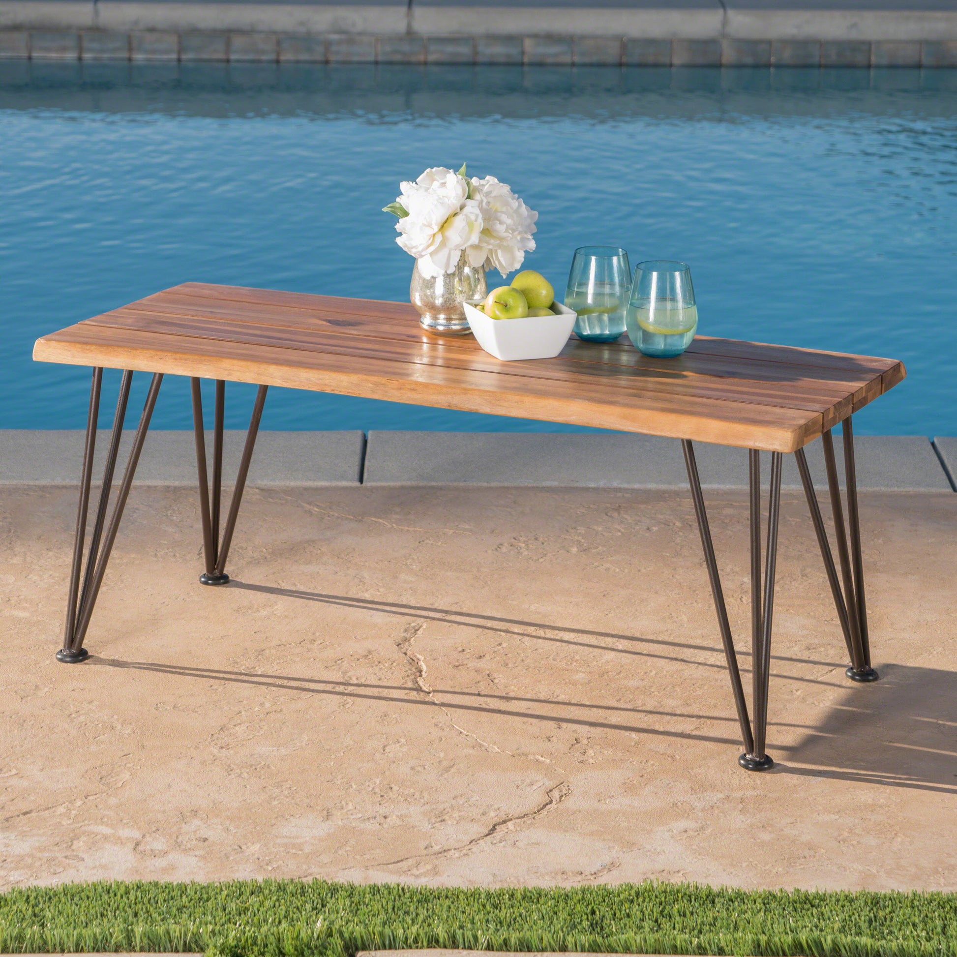 ZION INDUSTRIAL WOOD AND METAL COFFEE TABLE himalipasal