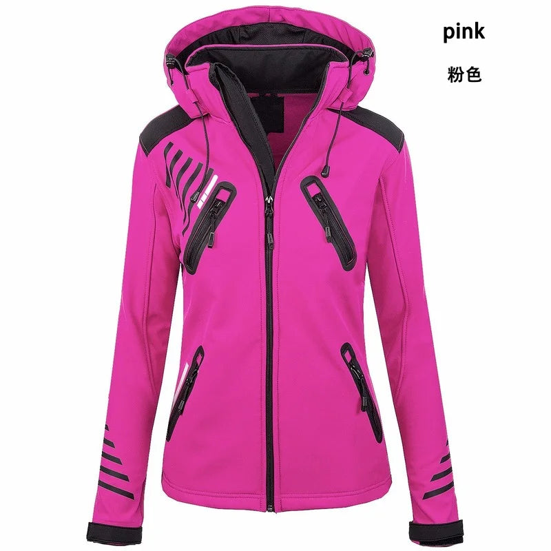 ZOGAA Women's Waterproof Jacket Outdoor Mountaineering Zipper Jacket Sports Softshell Jackets himalipasal