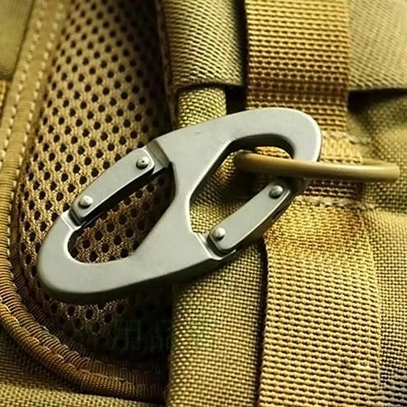 Zinc Alloy Carabiner With Lock Mini Keychain Hook Anti-Theft Outdoor Camping Backpack Buckle Key-Lock Accessories himalipasal