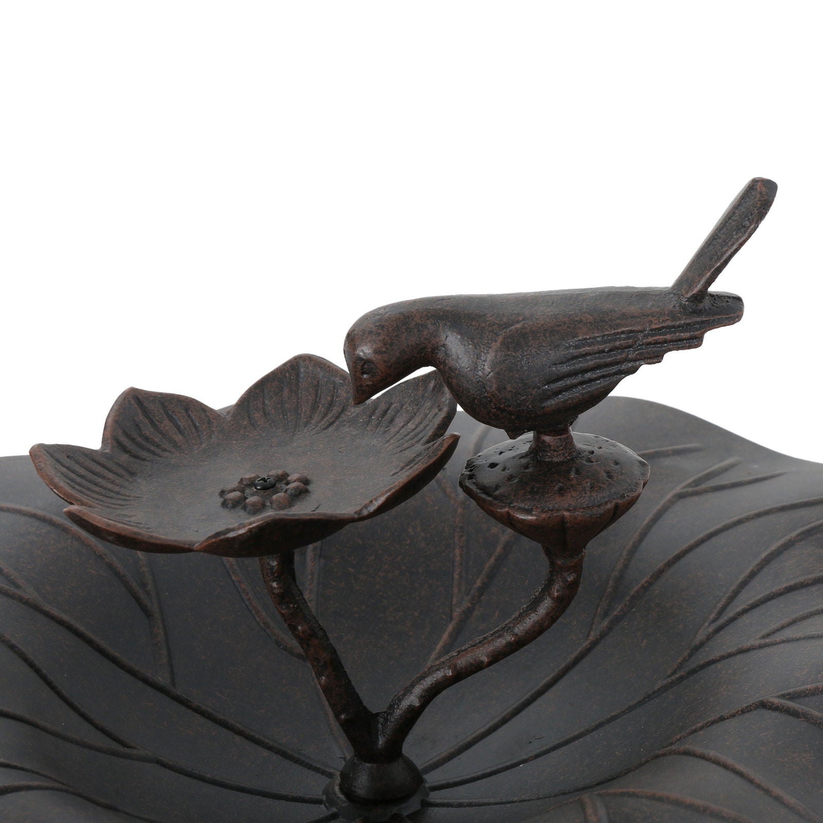 e Lancaster Outdoor Aluminum and Iron Top Bird Bath with Iron Base, Bronze himalipasal