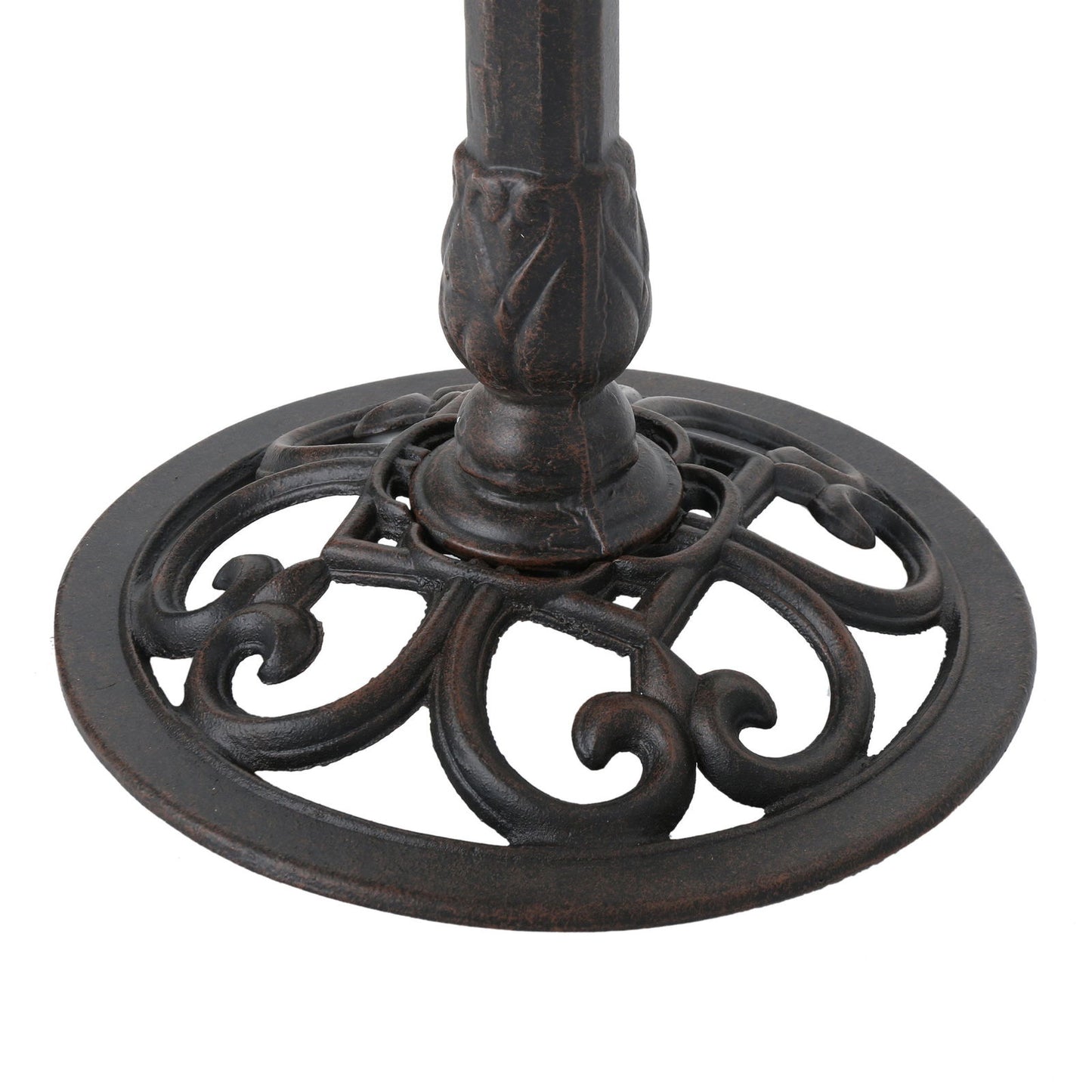 e Lancaster Outdoor Aluminum and Iron Top Bird Bath with Iron Base, Bronze himalipasal