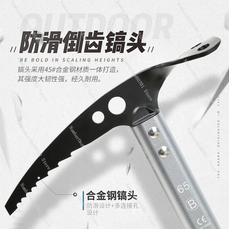 multifunctional stainless steel big ice axe climbing ice breaking ice axe walking mountaineering pickaxe yang pickaxe himalipasal